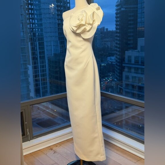 🆕 ACLER 🧿 NWOT Wynyard One Shoulder Maxi Dress, Ivory - Sz AU 8 US 4 - Picture 5 of 14